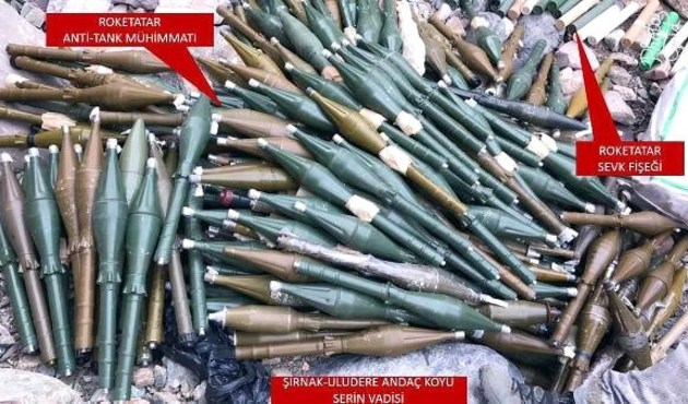 Şırnak'ta çok sayıda roket mühimmatı ele geçirildi...