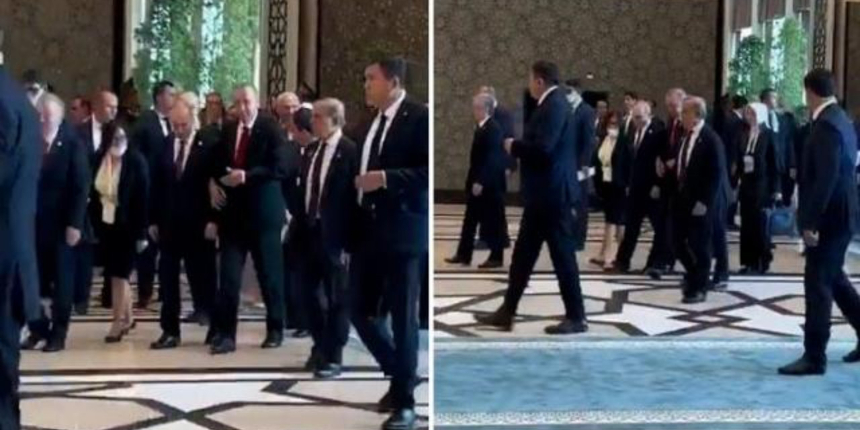 Cumhurbaşkanı Erdoğan ile Putin'in kol kola yürüdüğü anlar sosyal medyada gündem oldu