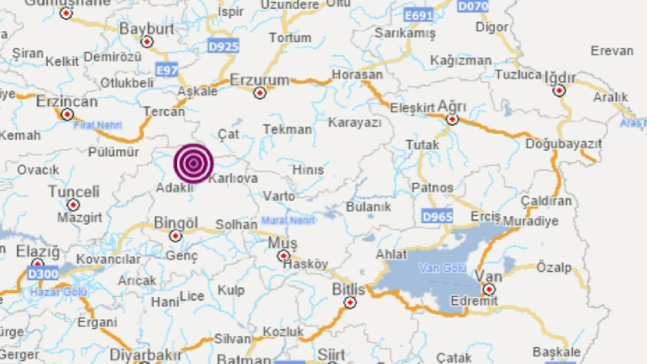 Erzurum'da 4.9 büyüklüğünde deprem!