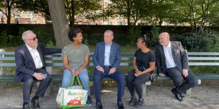 Cumhurbaşkanı Erdoğan New York'ta: Central Park'ta yürüyüş yaptı, ABD'liler ile sohbet etti