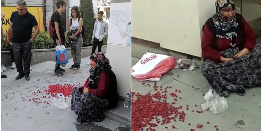 Meyvelerinin başında gözyaşı döken yaşlı kadın sosyal medyada gündem oldu! Belediyeden açıklama geldi