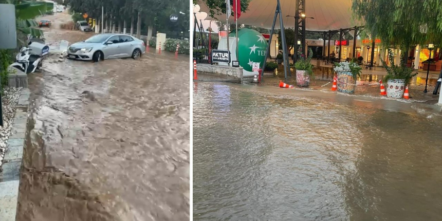 Su hattı 7. kez patladı, cadde göle döndü, esnaf isyan etti