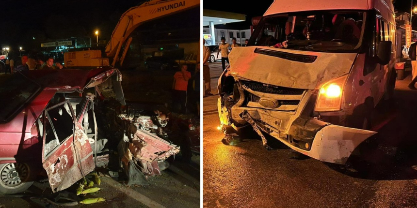Samsun'da fındık işçilerini taşıyan minibüs ile otomobil çarpıştı: 2 ölü, 4 yaralı