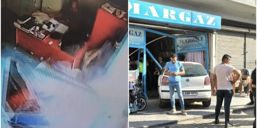 Ölüm teğet geçti: Önce kaza yaptı, ardından iş yerine daldı