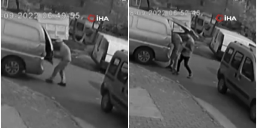 Çekçekli hırsızlar iş başında! Biri gözcülük yaptı, diğeri çaldı