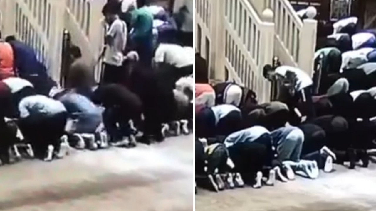 Cemaat secdeye gidince para dolu çantayı çaldı! Saniye saniye kamerada...