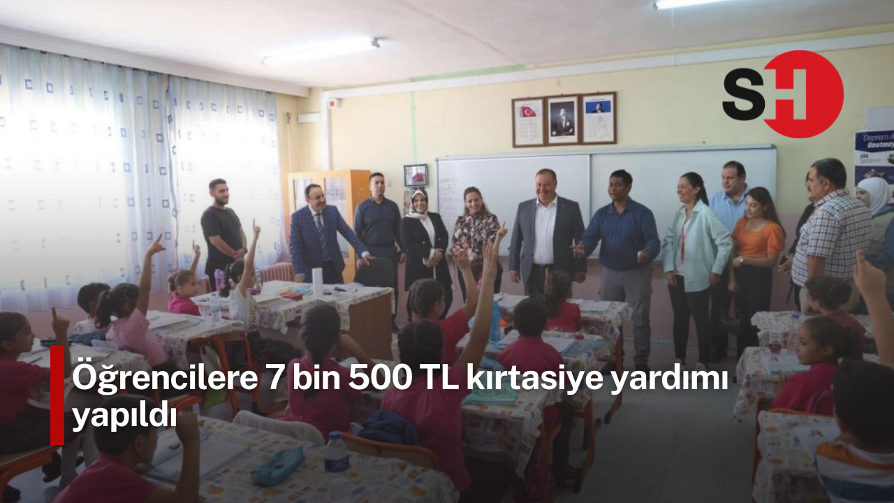 Öğrencilere 7 bin 500 TL kırtasiye yardımı yapıldı