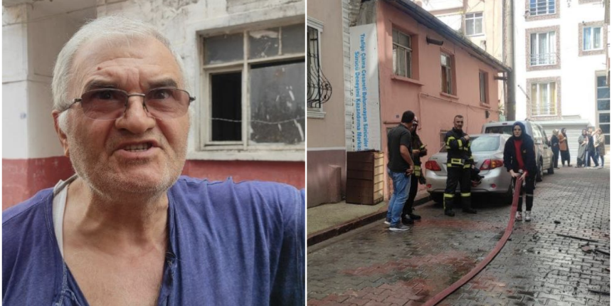 Metruk binada yangın çıktı, mahallede tansiyon yükseldi