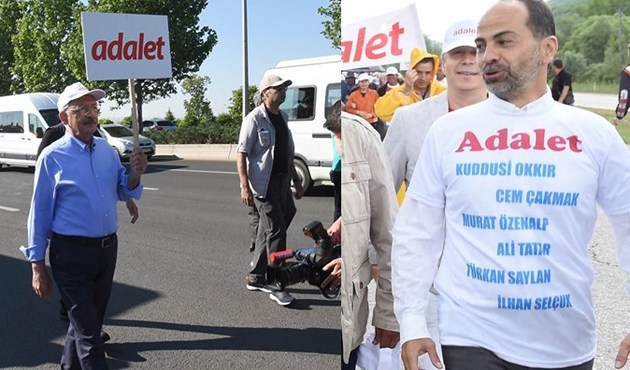 Mahruki, FETÖ mağdurlarının isimlerinin bulunduğu tişörtle yürüdü...