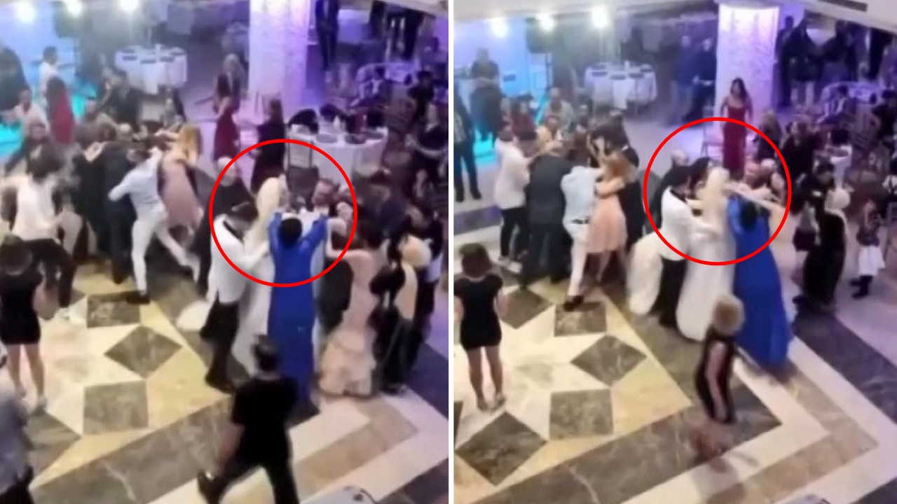 Düğünde gelini darp ettiler! İstek parça çalınmayınca erkek ve kız tarafı birbirine girdi!