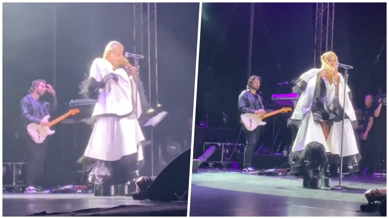 Melek Mosso'nun ardından Hande Yener de İranlı kadınlara destek için sahnede saçını kesti
