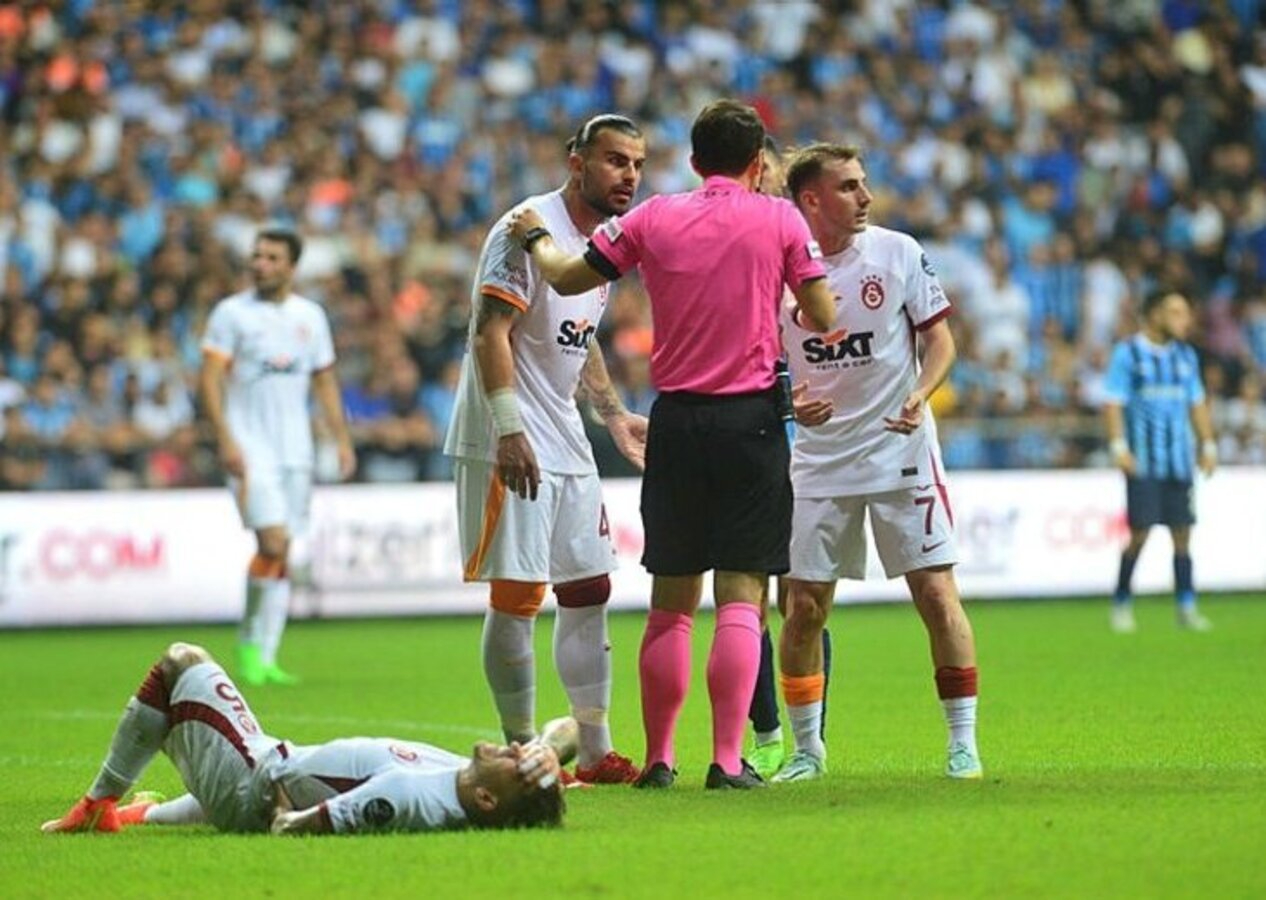 Adana Demirspor - Galatasaray maçında kırmızı kart anı! İşte o pozisyon...
