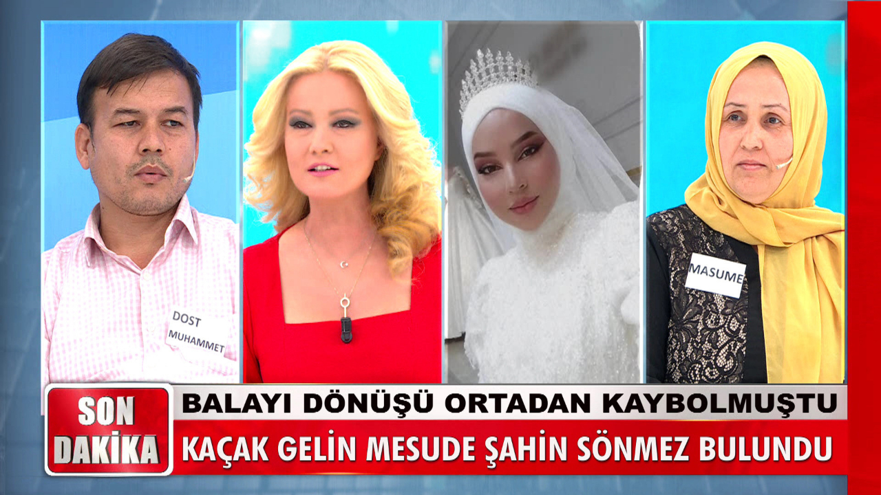 Balayı dönüşü kaybolan Mesude, Müge Anlı'da bulundu ve stüdyoya getirildi