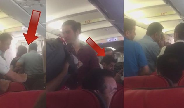 Bodrum uçağında aldatılan kadın dehşeti! Önce kocasını dövdü sonra... / VİDEO
