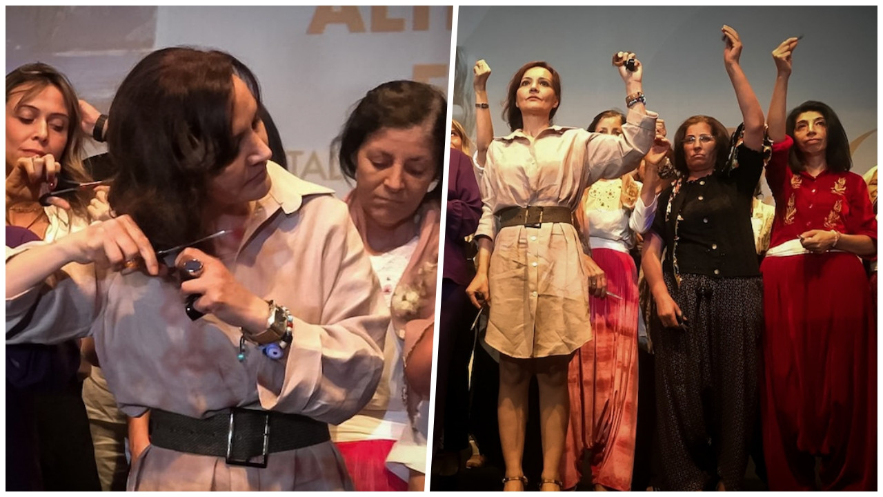 “Narperi’nin Bileziği” film ekibi, Mahsa Amini protestolarına destek için saçlarını kesti