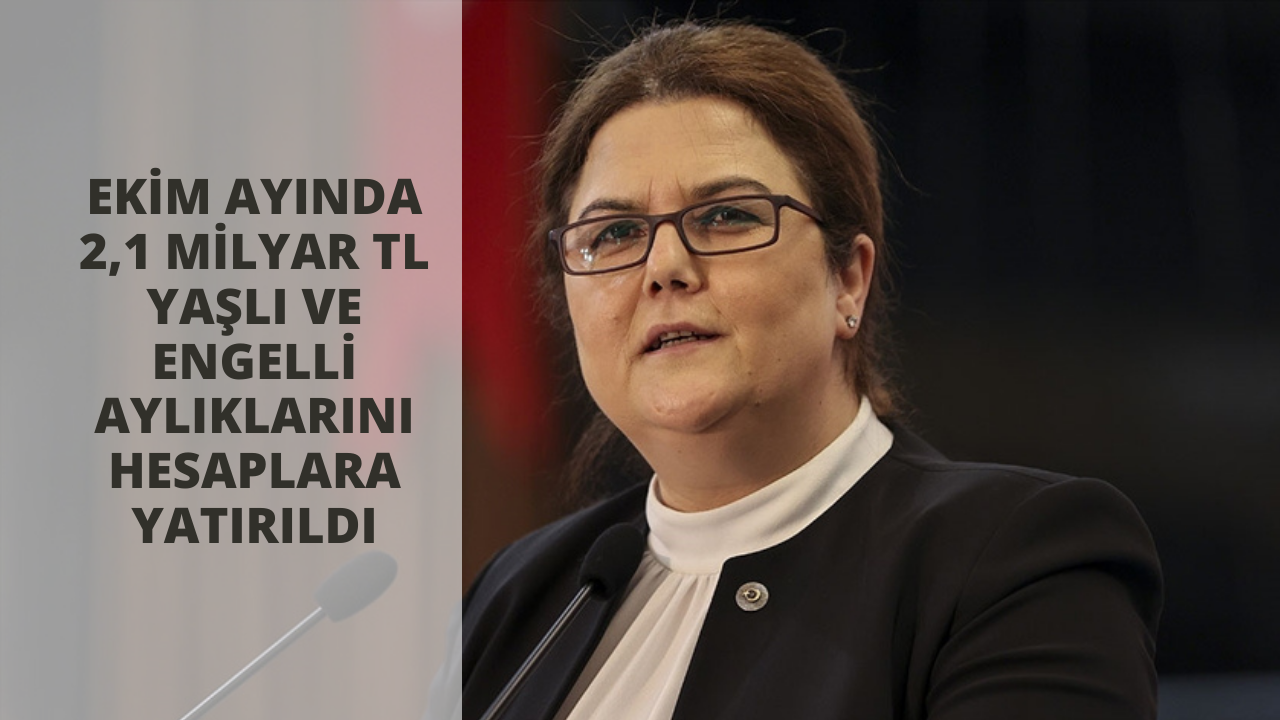 Ekim ayında 2,1 milyar TL yaşlı ve engelli aylıklarını hesaplara yatırıldı