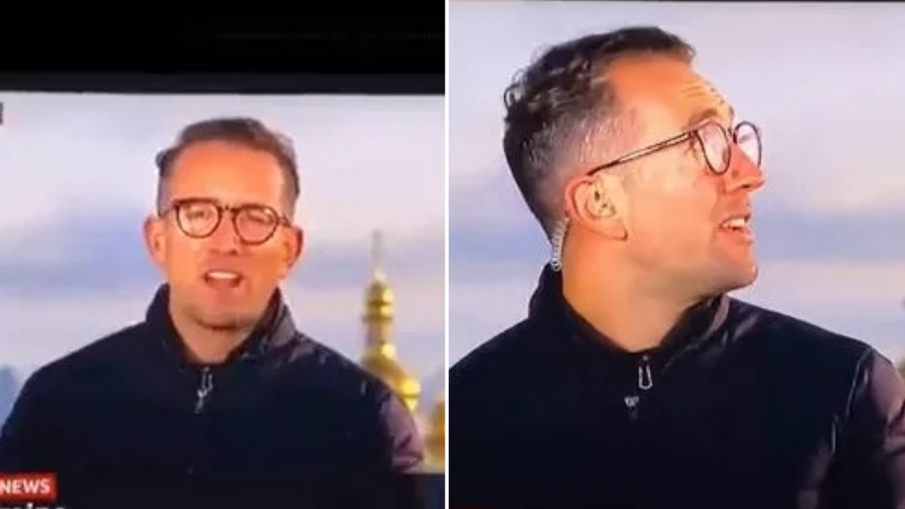 Kiev'deki patlamaya canlı yayında yakalandı! Apar topar terk etti...