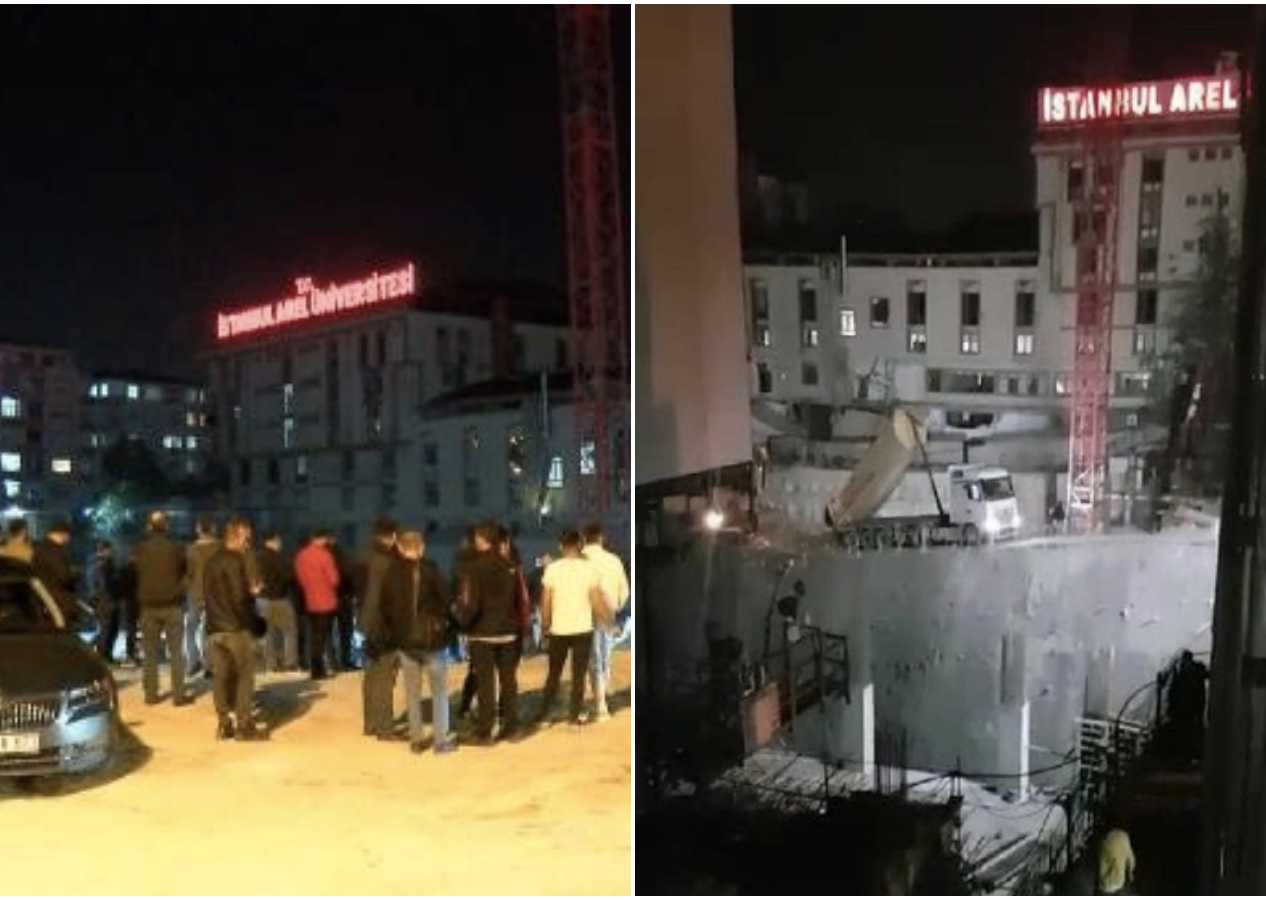 Büyük faciadan dönüldü: İstinat duvarı çöktü, okulun duvarları çatladı! O anlar kameraya yansıdı