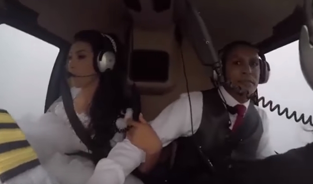 Gelinin içinde olduğu helikopter böyle düştü! / VİDEO
