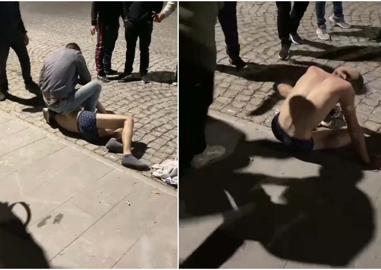 Dehşet anları kamerada! Suratını jiletle kesip...
