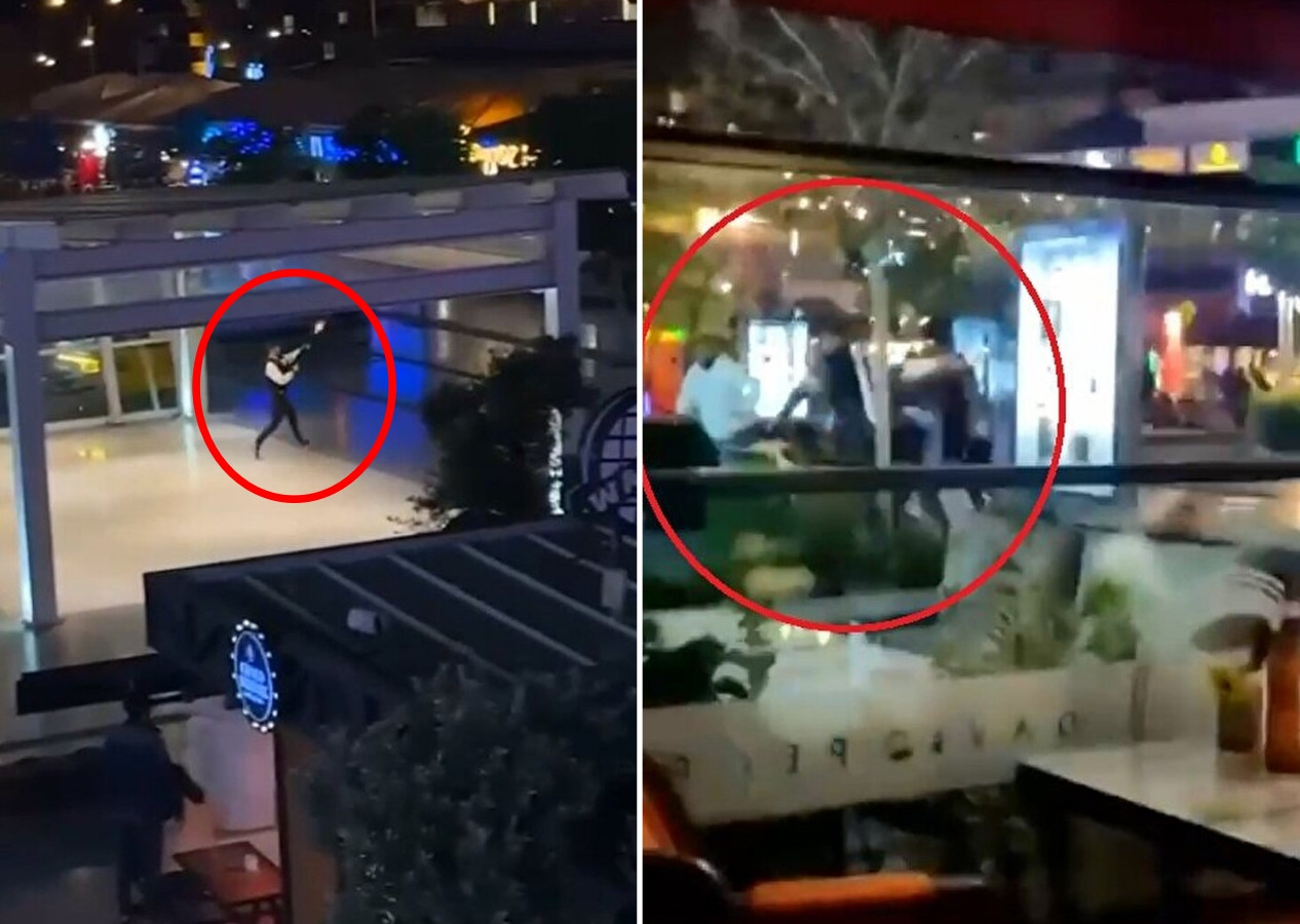 AVM'de dehşet: Pompalı tüfekle ateş açıp kaçtılar! O anlar saniye saniye kamerada...