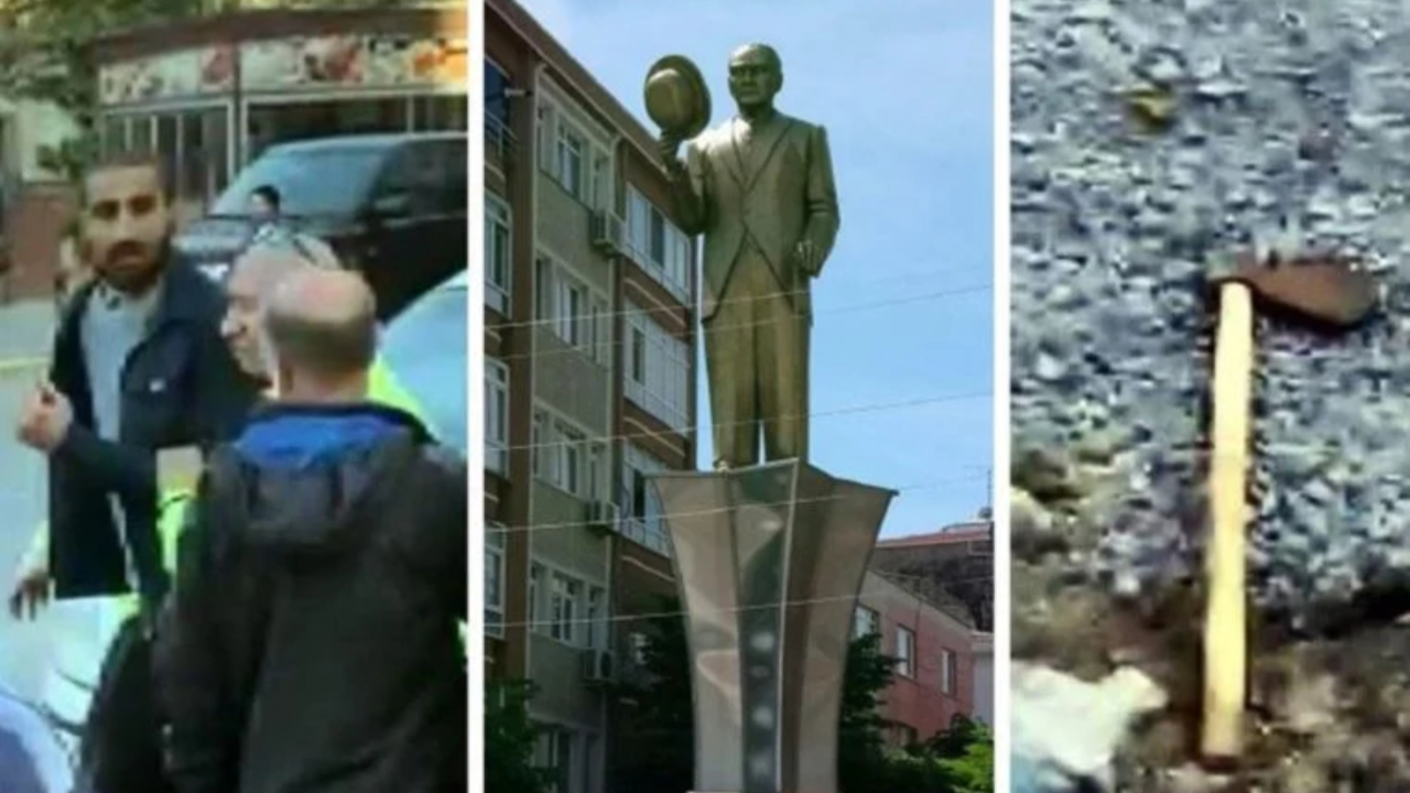 Baltayla anıta saldıran kişi gözaltında