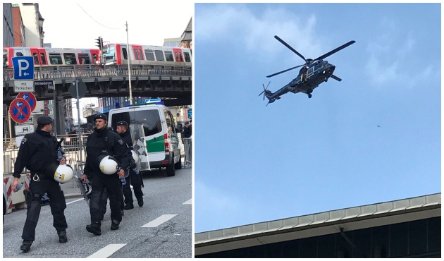 Hamburg'ta OHAL! G20 için kent havadan ve karadan ablukaya alındı... / VİDEO