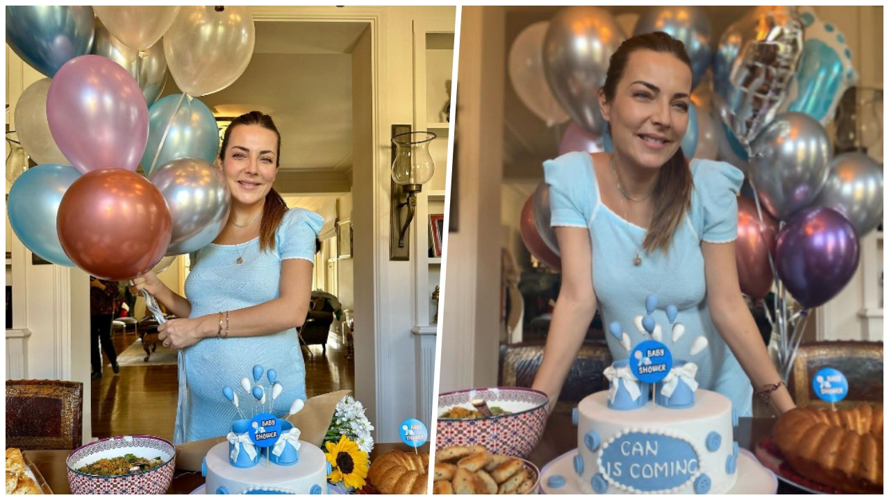Doğum için gün sayan Burcu Kara baby shower yaptı