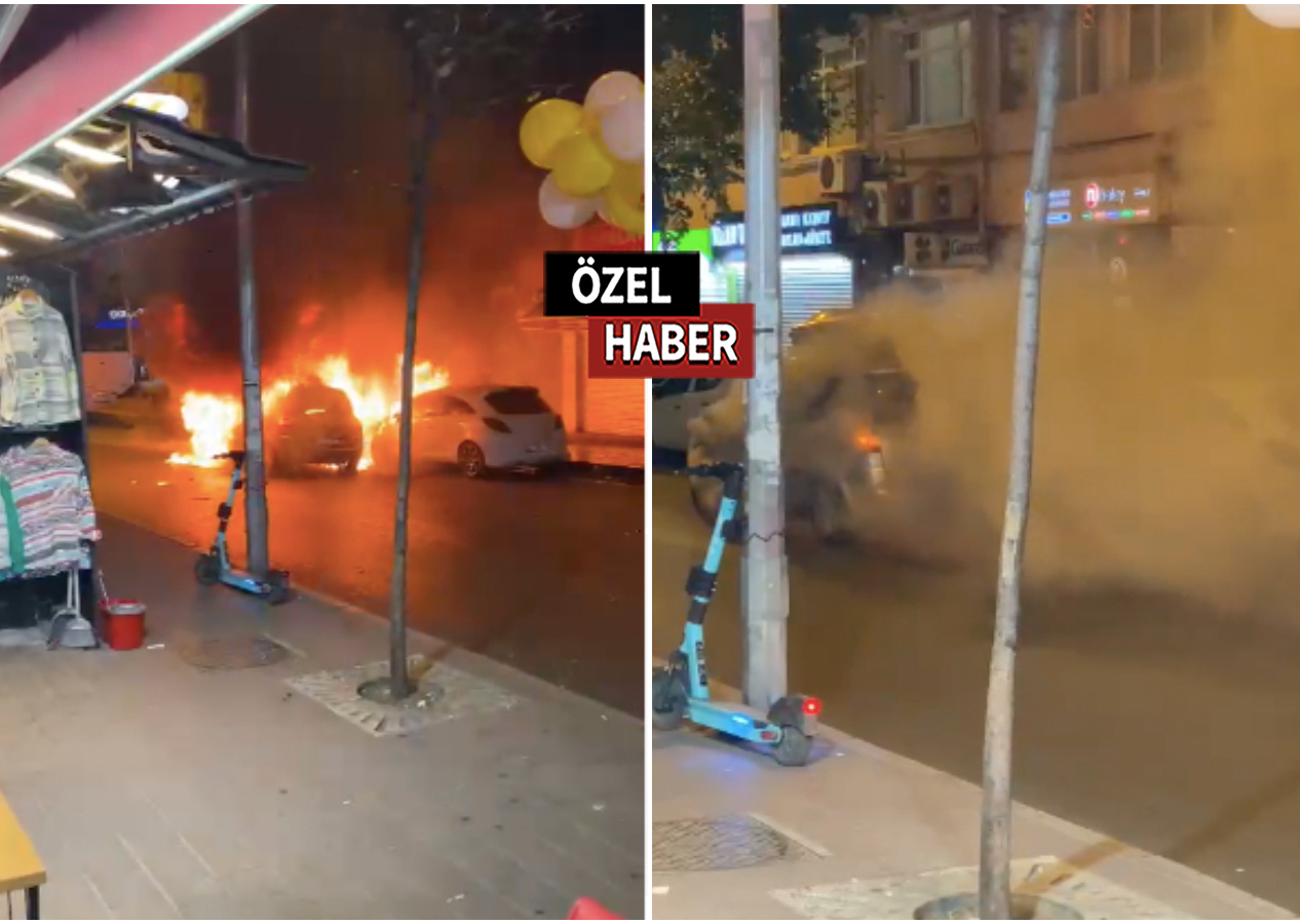 Kocamustafapaşa'da büyük panik! Yangın tüpü olsaydı 5 araç yanmayacaktı!