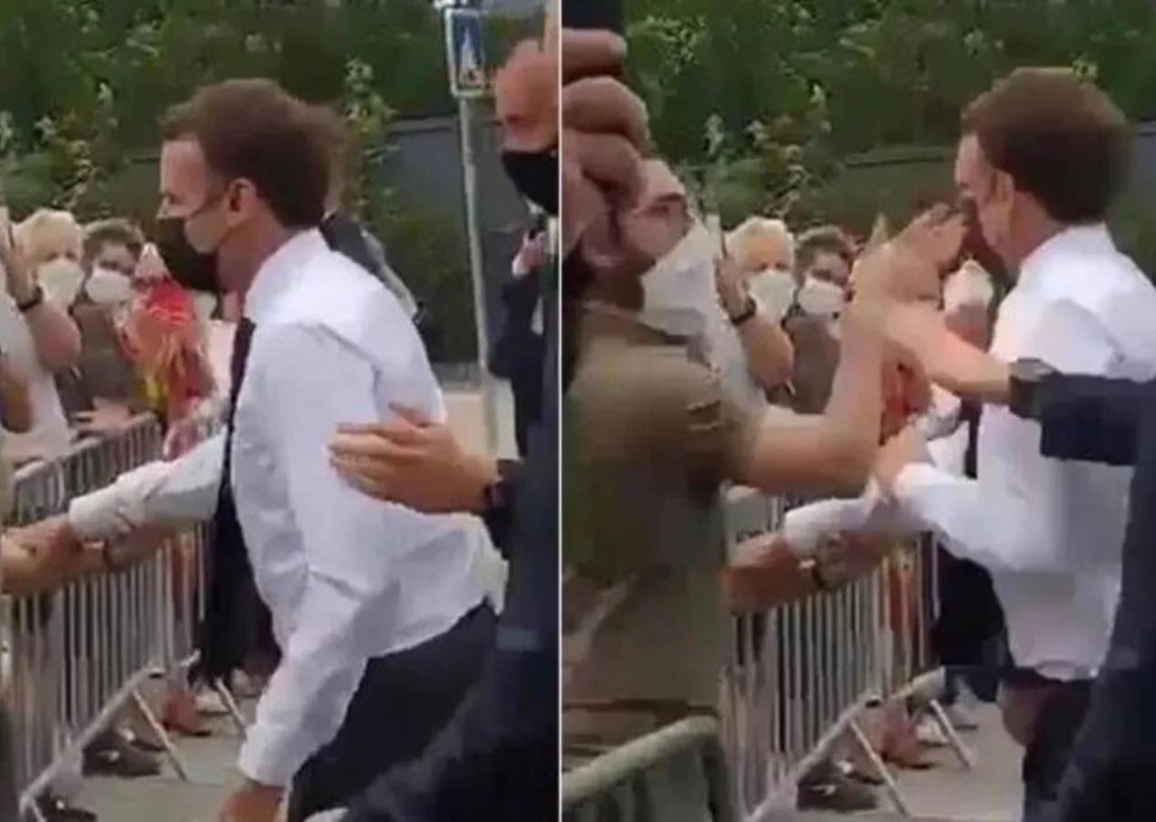 Macron'un tokat yediği anın farklı açıdan videosu ortaya çıktı