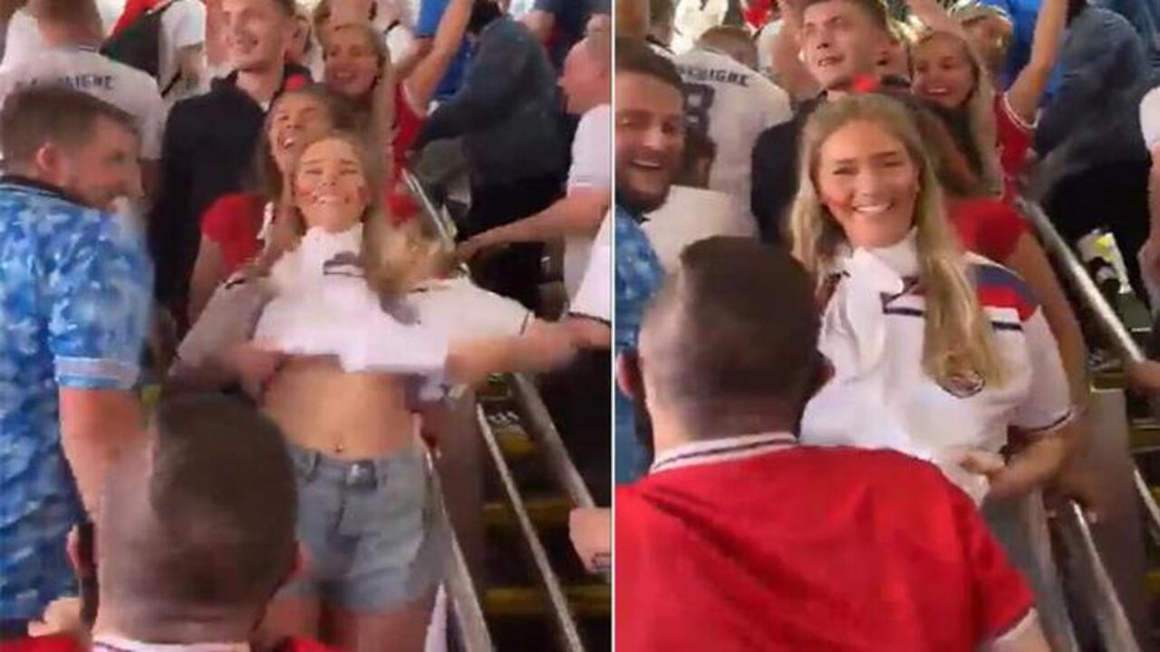 İngiliz kadın taraftardan olay hareket! Görüntüler sosyal medya da viral oldu...