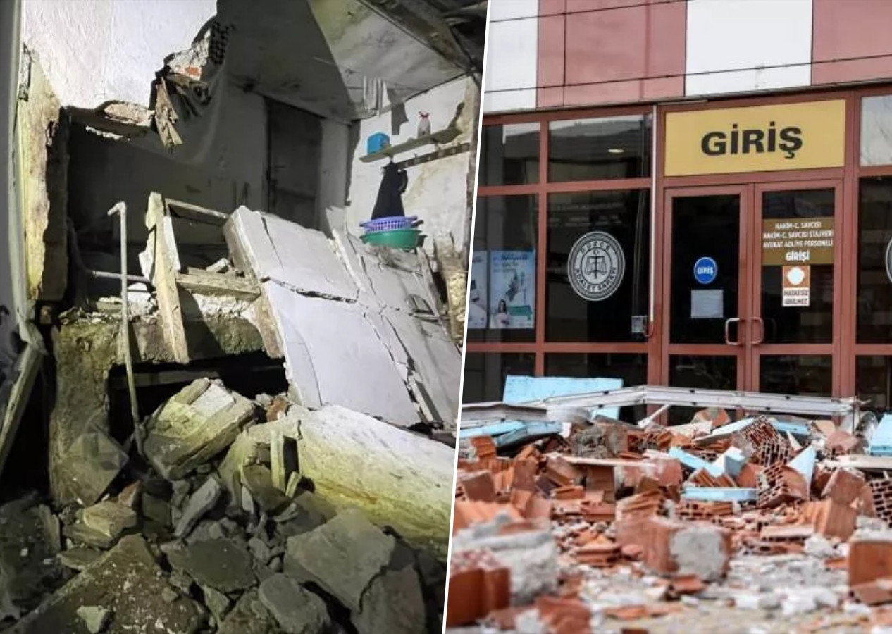 Binalar yıkıldı, evler hasar gördü! Düzce depreminin şiddeti gün ağarınca ortaya çıktı!