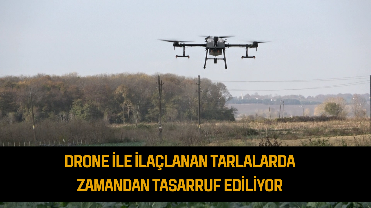 Drone ile ilaçlanan tarlalarda zamandan tasarruf ediliyor