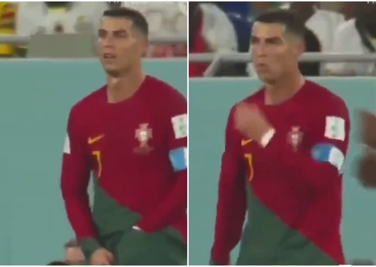 Ronaldo'dan şaşırtan hareket! Şortundan çıkarıp ağzına attı