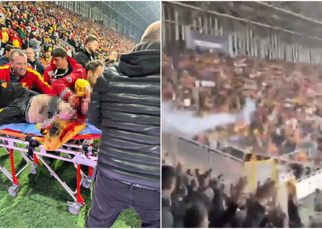 Göztepe - Altay maçında facia! Tribünden fişek atıldı! Ağır yaralılar var!