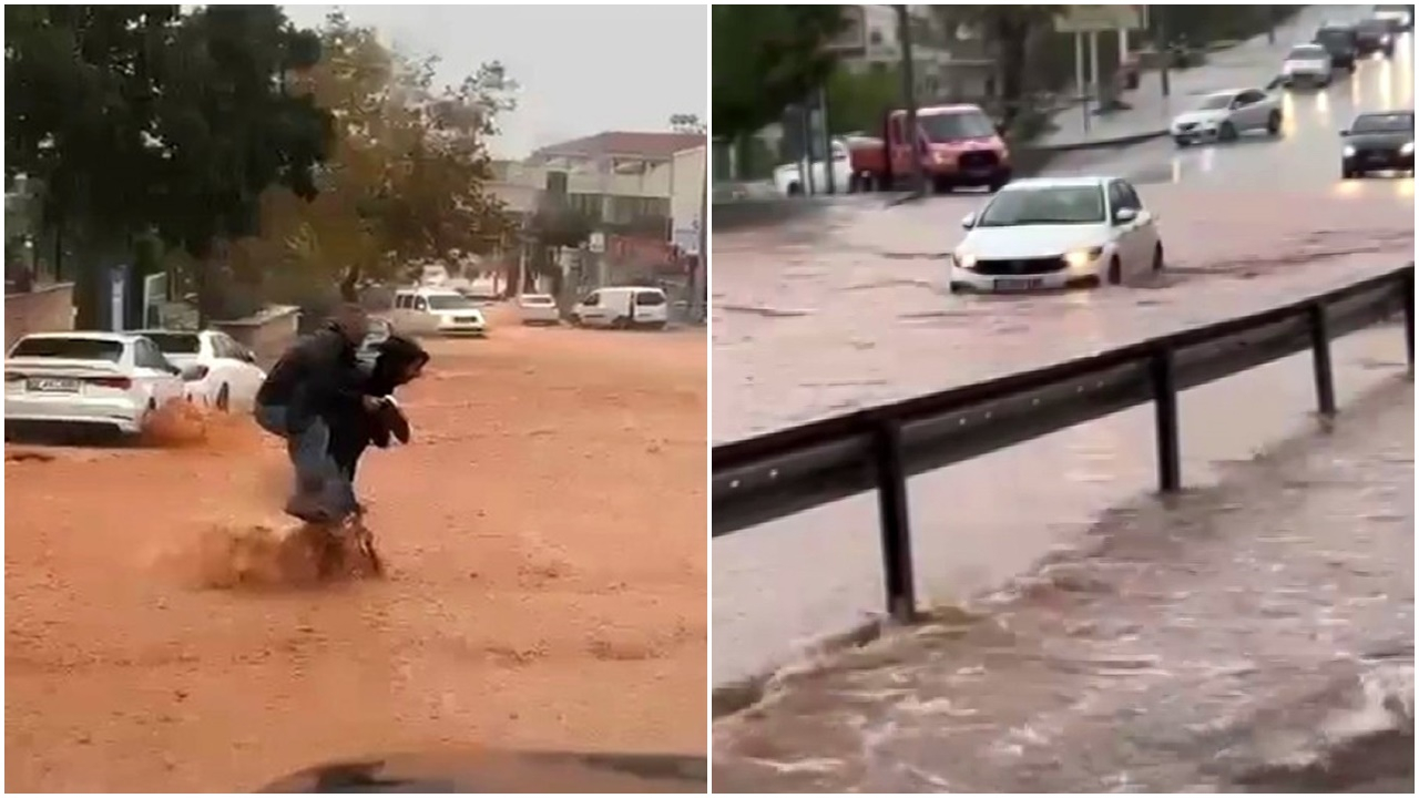 Meteoroloji turuncu kodla uyarmıştı! Antalya'da şiddetli yağış hayatı felç etti