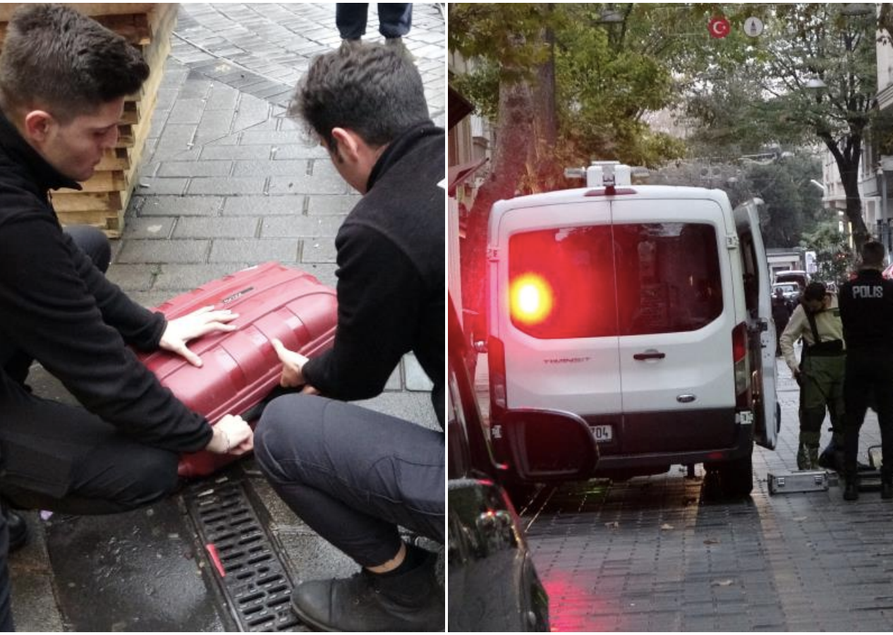 Taksim'de şüpheli valiz! Bomba imha uzmanı geldi