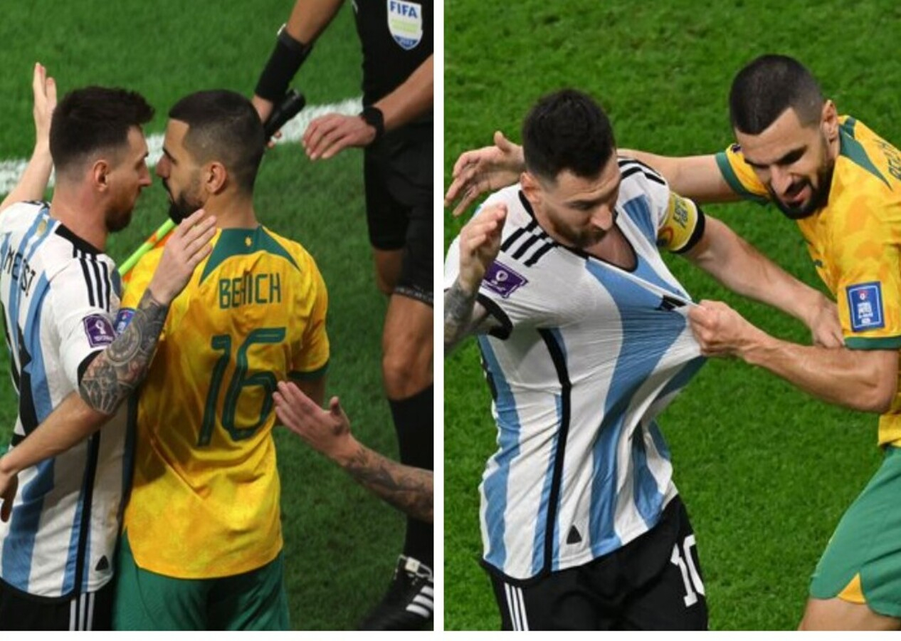 Arjantin - Avustralya maçında tansiyon yükseldi! Süper Lig'in eski yıldızı Lionel Messi'ye adeta kafa tuttu