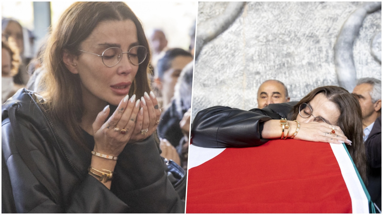 Babası Haydar Ulusoy'un ölümüyle yıkılan Özge Ulusoy cenaze töreninde gözyaşlarına boğuldu