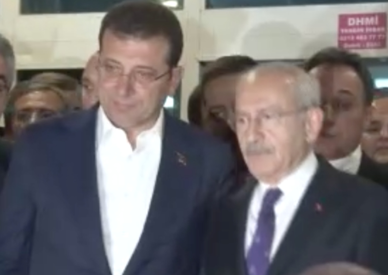 İstanbul’a dönmek zorunda kalan Kılıçdaroğlu’nu İmamoğlu karşıladı