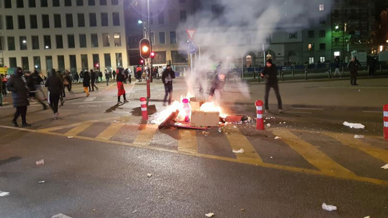Maç sonrası Brüksel'de olaylar çıktı