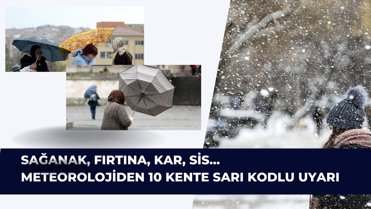 Sağanak, fırtına, kar, sis...Meteorolojiden 10 kente sarı kodlu uyarı