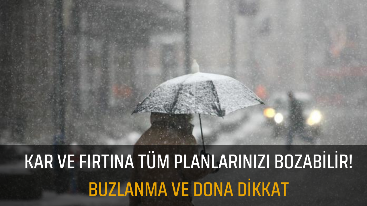 Kar ve fırtına tüm planlarınızı bozabilir! Buzlanma ve dona dikkat! Meteoroloji 15 il için sarı kodlu uyarı yaptı