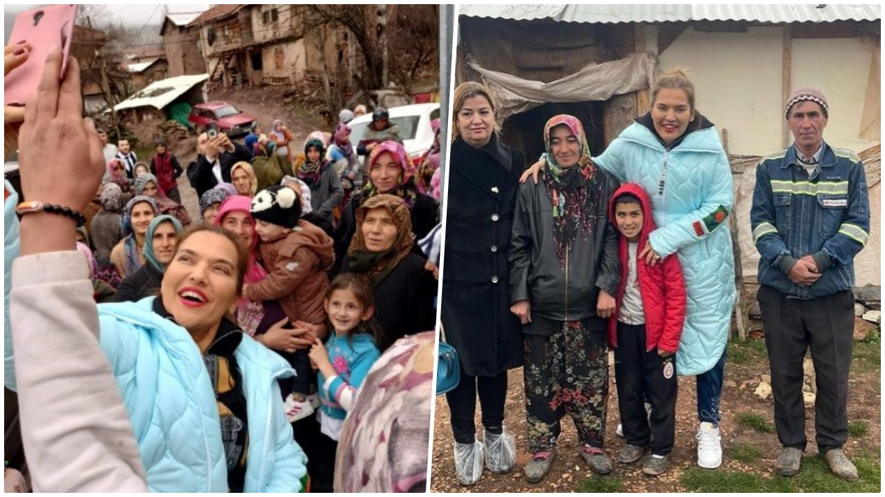 Demet Akalın ihtiyaç sahibi aile için Kütahya'ya gitti