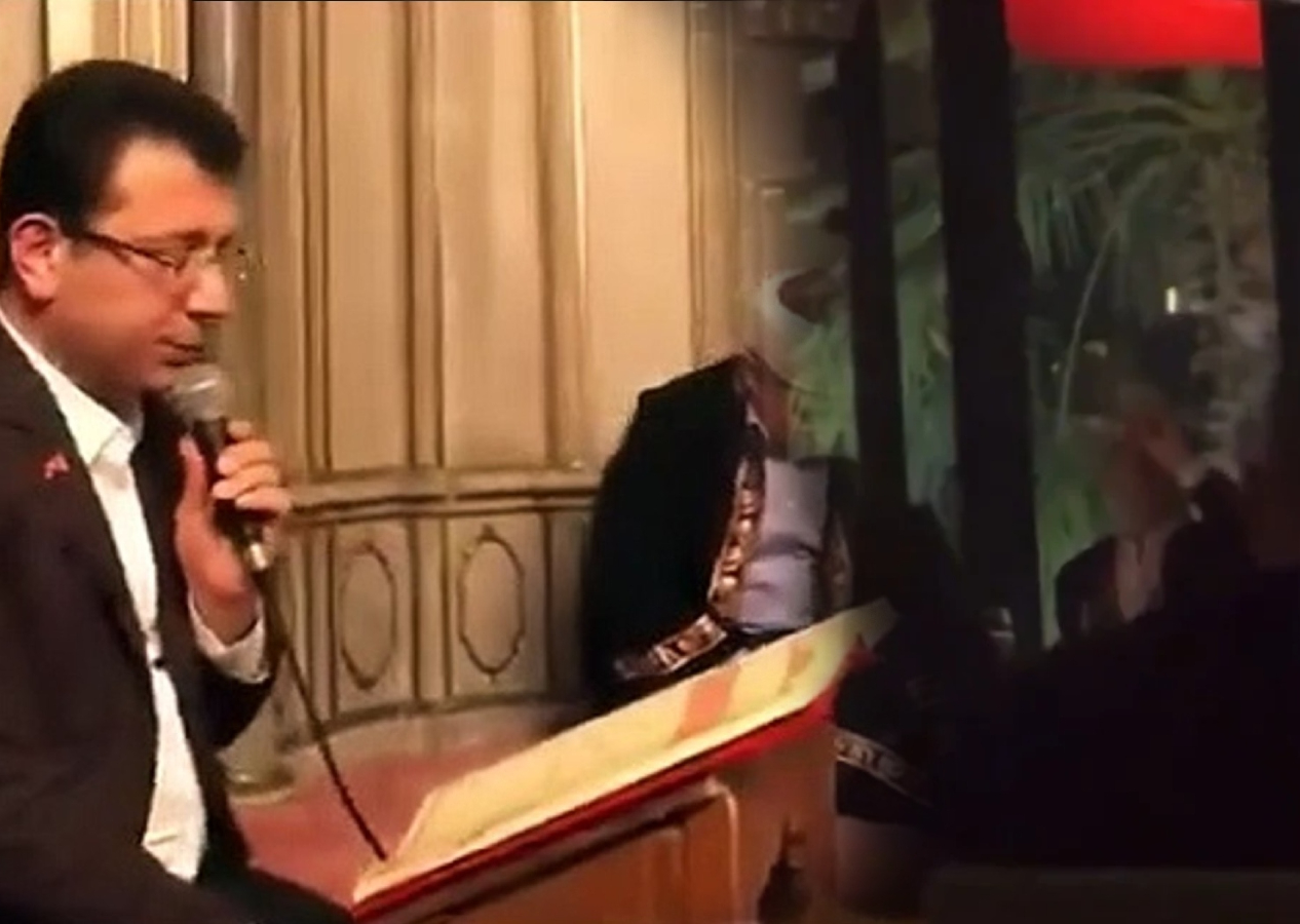 Seçimden önce Kur’an-ı Kerim okuyan İmamoğlu, şimdi ise şarabı kafasına dikti!