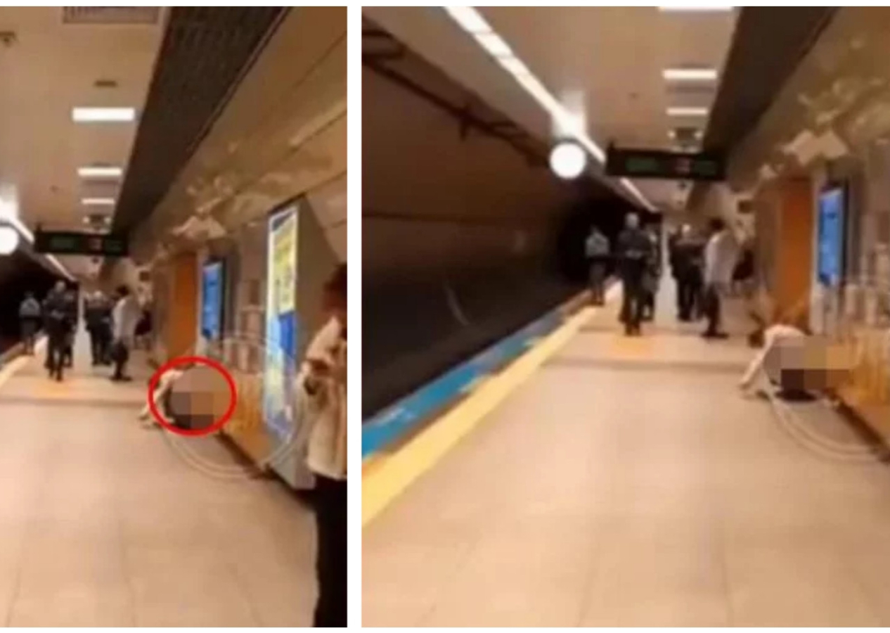İstanbul'da Maltepe metrosunda iğrenç olay! Herkesin içinde tuvaletini yaptı!