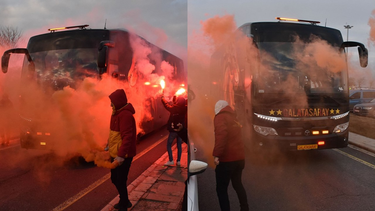 Sivas'ta coşku büyük! Galatasaray kafilesi meşalelerle karşılandı