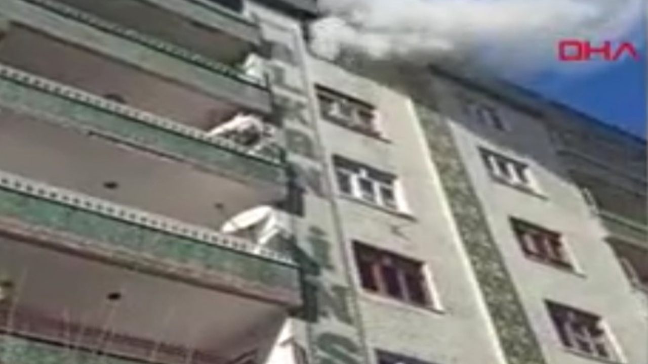 Diyarbakır'da 7 katlı apartmanda korkutan yangın