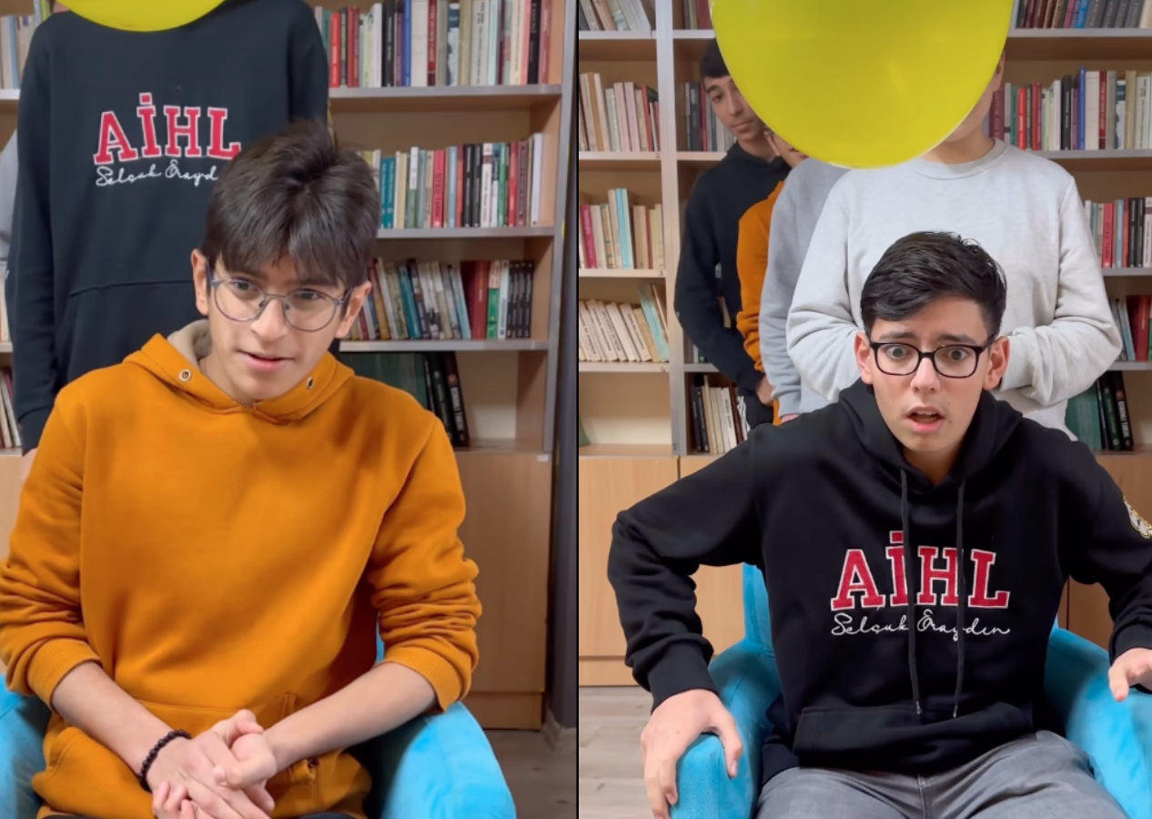 İmam hatip öğrencilerinin oyunu gülümsetti