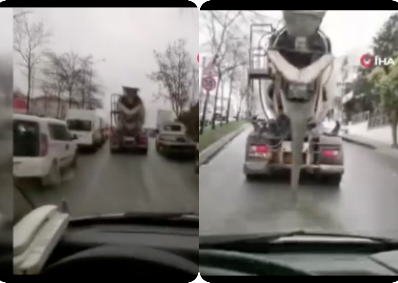 İnsanlığın bittiği yer! Hasta taşıyan ambulansa yol vermedi! Bu da yetmedi yola beton harcı döktü